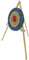 Strohscheibe Deluxe - Ø 60 cm - Zielscheibe, zur Auswahl mit Ständer, für Pfeil und Bogen (Farbe: blau-rot, mit Ständer S170)