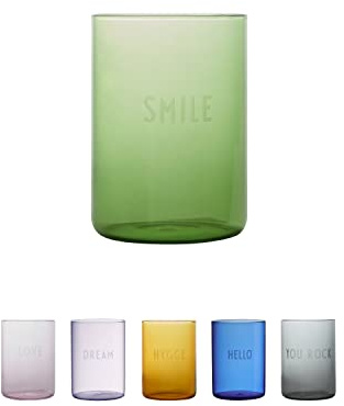 Design Letters Lieblings Trinkgläser | Perfekt als Wassergläser, Gin Gläser, Camping Gläser | Trinkgläser Bunt aus Borosilikat | Zahnputzbecher Glas Spülmaschinen & Mikrowellengeeignet 350 Ml