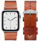 Eternel - Cinturino Vintage Logan honey compatibile con Apple Watch 38/40/41/42 mm adattatori alluminio argento/galassia - Fatta a mano in Francia pelle pieno fiore - Compatibile tutti Apple Watch
