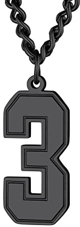 Supcare Herren Zahl 3 Halskette Nummer Drei Anhänger Glückszahl Anhänger Hip Hop Rapper Modeschmuck Accessoire für Jungen