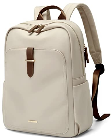 GOLF SUPAGS Rucksack Damen, 14 Zoll Laptop Schulrucksack Herren Groß mit Arbeitstasche Reiserucksack Daypacks für Business Uni Casual Aprikose