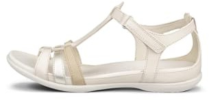 ECCO Flash T-Strap Sandal, Sandal, LIMESTONE/PURE WHITE GOLD/BEIGE,