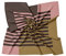 PB Pietro Baldini Halstuch Damen modernes Design Seidenähnlich Bandana in Twill - 60 x 60 cm - Rosa Beige