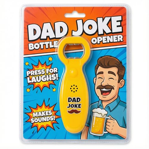 Funny Dad Joke Bottle Opener – Talking Bottle Opener with Classic Dad Jokes | Best Gift for Dad, Men, Him | Stocking Stuffer, Christmas, Father’s Day