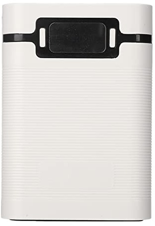 VBESTLIFE 4X 18650 DIY Power Bank Box, Dual USB Cargador de Batería sin Soldadura Estuche Exterior, con Pantalla LCD, Estuche de Energía Móvil de Carga Rápida(Blanco)