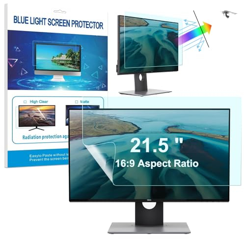 HaruYo 21.5 Pollici Anti Luce Blu Proteggi Schermo, Filtro Antiriflesso Protezione per Gli Occhi, Pellicola Protettiva Schermo per Computer/Monitor 21.5” 16:9 (475 x 268 mm)
