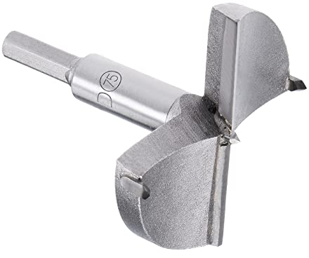 Kozelo Forstner Spiralbohrer - [75mm] Tungsten robustmetall Bohreröffner für Holz Möbel Scharnier Holzbearbeitung Verwendung Sechskant Schaft Grau