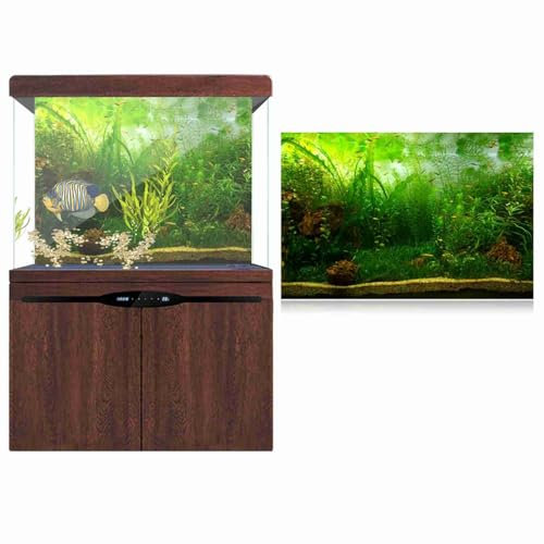 fish tank background 61 x 41 + poster, water grass style aquarium poster pvc adhesive decor paper(6130cm) for aquarium backdrop static cling