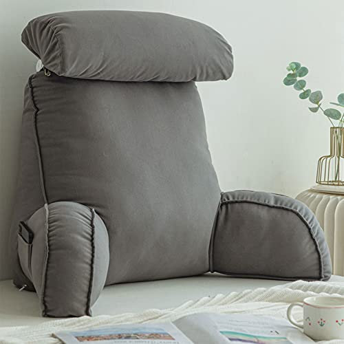 CCTSA Lesekissen, Rückenkissen mit Armlehnen, Kissen mit Abnehmbare, Multifunktionales, für Bett Lesen Entspannen Fernsehen. Rückenstütze Multifunktionales Lesekissen 75 * 40 * 58 cm (mit Kopfstütze)