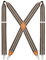 HISDERN Herren 3,5 cm breiter Hosenträger in X-Form mit sehr Starken 4 Metall Clip für Männer und Damen elastisch und verstellbar Braune Streifen