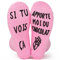 Chaussette Femme Rigolote Humoristique Chaussette Marrante Originale Chaussettes Femme Personnalisable Idees de Cadeau Mère Amie Famille Fête des mères (Pink-B)
