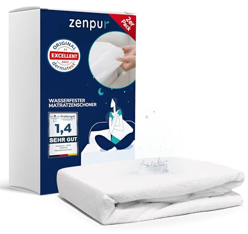 ZenPur Matratzenschoner 180x200 cm 2er Set, Wasserdichter Matratzenschoner aus Baumwolle, Matratzenschutz Wasserdicht, Oeko-Tex Standard 100 Zertifiziert, Hergestellt in der EU