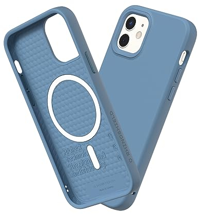 RhinoShield Case kompatibel mit [iPhone 12 mini] | SolidSuit - MagSafe-kompatibel -Stoßdämpfende & schlanke Schutzhülle mit Premium Finish - 3.5 Meter Fallschutz - Türkisblau