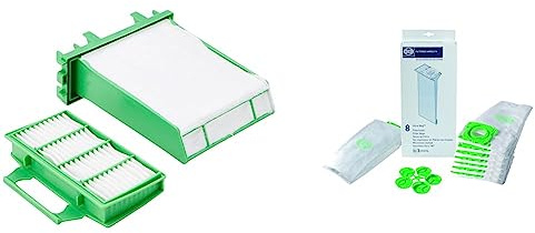 Sebo 6696ER Mikrofilter, Kunststoff & SBO6629 Ultrabeutel, 3 l, geeignet für K Cleaners, 8 Stück, Weiß, Verpackung kann variieren