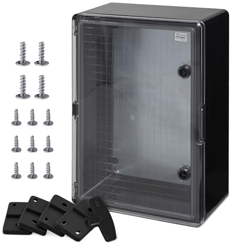 BOXEXPERT Verteilerkasten außen IP65 ABS Kunststoff 500x350x190mm Serie Fleet wasserdicht Schaltschrank Wandschrank Industriegehäuse Leergehäuse schwarz