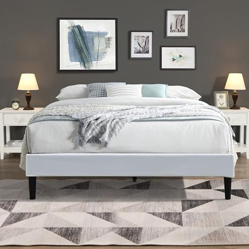 Nuits D'or Sommier 140x200 cm Tapissier déhoussable Housse Lavable Blanc + Pieds en 20 cm 2 x 13 Lattes - Opale- Tissu : 100% Polyester 220 GR/m2 Rembourrage : Mousse 100% polyuréthane
