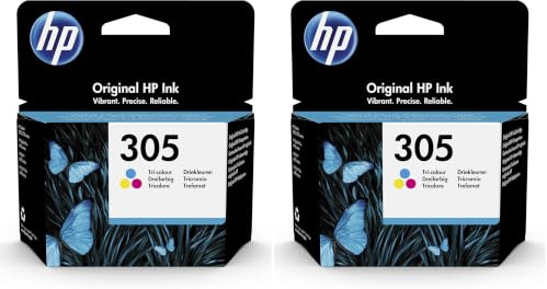 HP 305 (3YM60AE) Original Druckerpatrone Farbe DeskJet 2700, 2730, 4100, 4134 und 6020, 6022, 6030, 6032, 6420, 6422, 6430, 6432 (Packung mit 2)