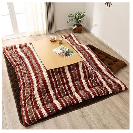 YuanSpring niedriger Tisch Japanischer Heiztisch, Kotatsu-Tisch mit Futon, Teppichheizung, Winterhaus, niedriger Tisch, Tee-Couchtisch, Tatami-Futon(B)