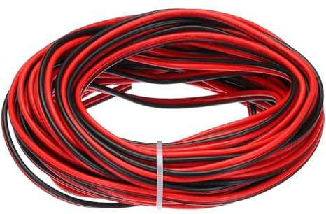 sourcing map 20 Gauge 2 Core Parallel Silicone Wire, 33Ft/10M Long 1.8mm Dia Red Black 20 AWG Flexible Extension Cord 300V for LED RGB Cable, Model Plane, Model Car, Electric Appliance