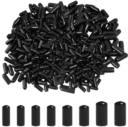 100 Pieces of Small Parts Protective Caps, Inner Diameter 2mm, 3mm, 4mm, 6mm, 1 Piece of Transparent Zipper Bag, Cable Protector, Rubber Sleeve Plastic Cap, Screw Protective Sleeve