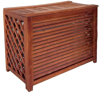 MMOU Abdeckung für Klimaanlage, Dekorativer Sichtschutz, Schutzgitter für Klimaanlagen und Wärmepumpen, Freistehendes Gehäuse zur Abdeckung (Size : Small-80 * 33 * 70CM)