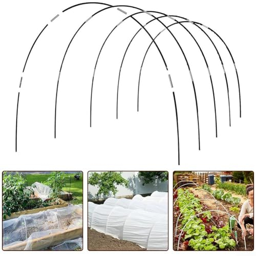 HpLive Túnel para plantas, arcos, 18/30 unidades, túneles de túnel, túnel de láminas para bancal alto, invernadero, neumáticos, túneles de jardín, arcos de invernadero (30 varillas de fibra)