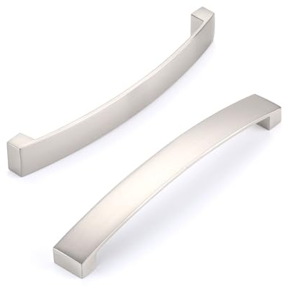 JNRFTY 10 Stück Griffe Möbelgriffe AluminiumSchrankgriffe Küchengriffe für Küchenschränke Möbelgriffe mit Schrauben 160mm lochabstand,Satin-Nickel