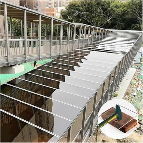 Transparent Roofing Sheets Pergola Glassfiber Panels Clear Roofing Canopy Cover Greenhouse PC Roof Board Waterproof Panels(W1.22*L1m/W4*L3.28ft)