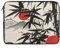 Laptop Sleeve Carrying Case Ink Painting of Red Sun and Mountains Laptop Case Shockproof Computer Bag 17inch Waterproof Protective Laptop Bag