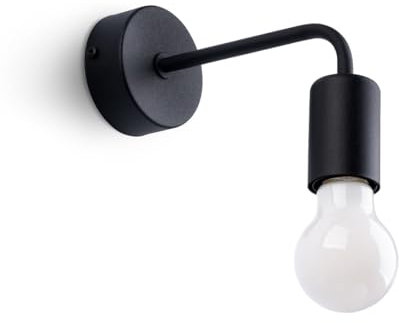 SOLLUX lighting - Wandleuchte LED - Wandlampe NORAH - Wandbeleuchtung - LED-Lampe - Niedriger Energieverbrauch - E27, 1x max 15W LED, ~230V, 50Hz, IP20 - Schwarz - 19x8x14,5cm