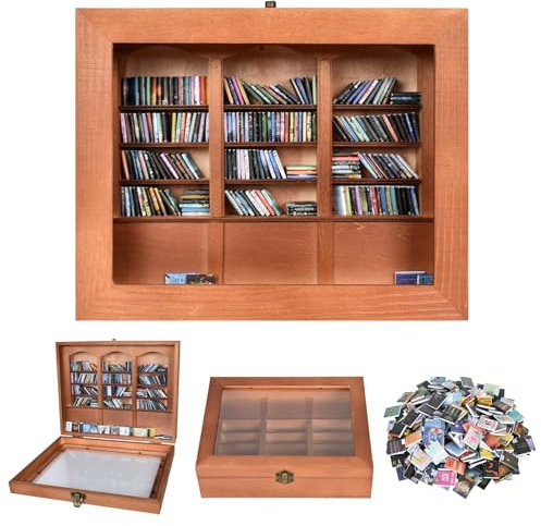 Mini-Bücherregal für Ängste – Kleines Anxiety Bookshelf, Miniatur-Bücherregal mit 200 Kleine Buchornamente, Dekoratives Miniatur-Buchdisplay, Dekoration für Zuhause, Wohnzimmer, Büro – 25 x 20 x 7 cm
