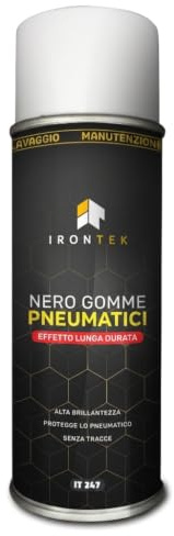 Lucidante Pneumatici Spray - IRONTEK - 500ml | IT247 | Alta Brillantezza | Protezione Lunga Durata | Anti Invecchiamento | Senza Aloni