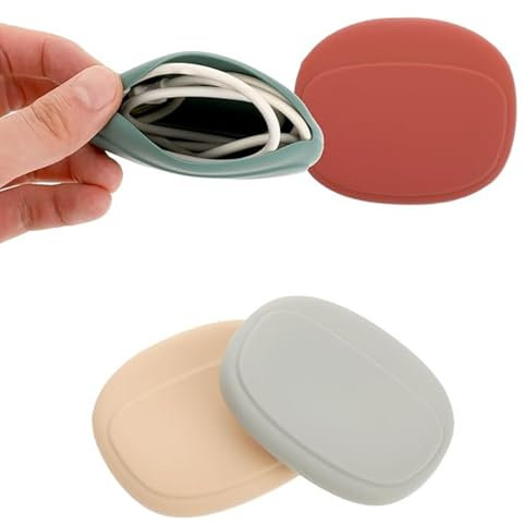 YFelomatric 4 mini Bags, Small Storage Bag, Waterproof Headphone Bag, Small Oval Storage Box, Portable Headphone Storage Bag, Headphones, USB Charging Cable