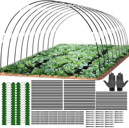Lot de 50 tunnels en film pour plate-bande surélevée, pneus de serre, tunnels, arches de plantes, arches de tunnel, plate-bande surélevée, tunnels, serre surélevée pour jardin, plantes, fruits