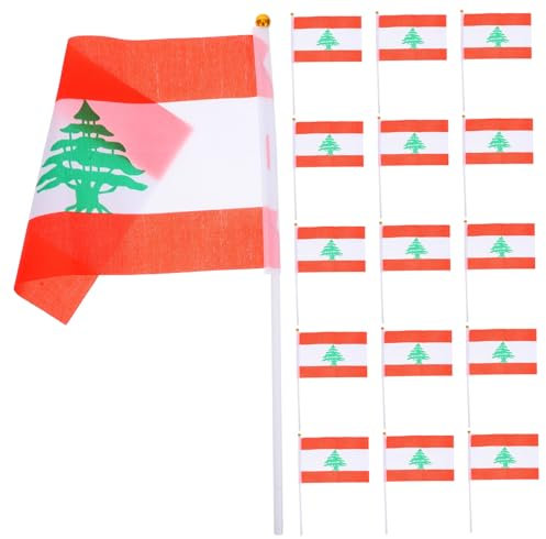 Mikikit 20 Bandiere Sventolanti A Mano Bandiere Del Libano Cartelli Da Giardino Spille Del Libano Bandiera Del Libano E Della Palestina Bandiera Libanese Spille Della Bandiera Del