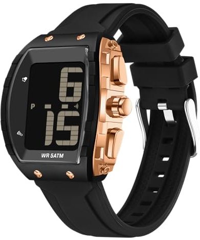 Montre numérique pour hommes âgés, grand cadran pour personnes âgées, montre parlante facile à lire, montre bracelet étanche pour le sport en plein air