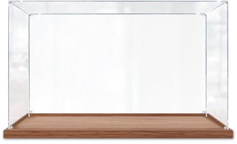 Generisch acryl vitrine schaukasten Kleine Vitrine Aus Transparentem Acryl, Staubdichte Aufbewahrung Mit Schwarzem Boden, Würfelförmige Aufbewahrungsbox Für Sammlerstücke(40x40x25 cm)