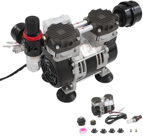 ROGONPDK 230W Elektrisch Ölfreie Labor-Vakuumpumpe, Vacuum Pumpe, Ölfreie Kompressorpumpe, Vakuumpumpe, Ölfrei Labor Unterdruckpumpe, zur Verwendung in der Kfz-Wartung, in Laboren usw