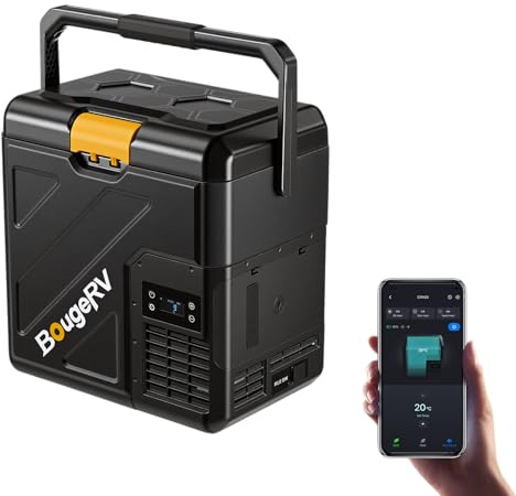 BougeRV CRH20 Compressore Frigo Klein 20L con Maniglia, -20°C~20°C | Portatile Auto 12V 24V 230V Freezer App IPX4 Mini Frigorifero Elettrico per Camping Viaggi (2026 Novità)