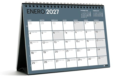 Miquelrius - Calendario de Sobremesa A5 2026 2027, 18 Meses, Colores