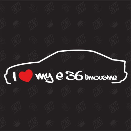 speedwerk-motorwear I Love My E36 Limousine - Sticker, Bj. 90-98