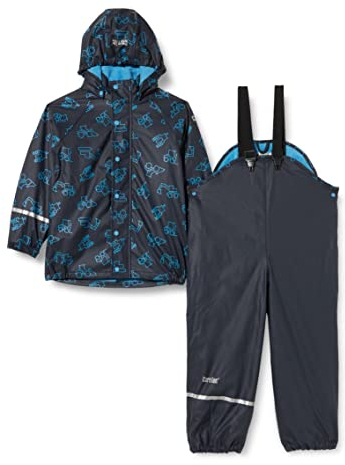 CareTec Rain Suit - PU w. fleece, Impermeabile e pantaloni impermeabili Bambini e ragazzi, Blu Dark Navy (778), 18-24 mesi