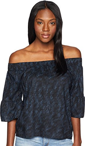 prAna Damen-T-Shirt Chryshort Sleeve, Schwarz Sprinkle, Größe L