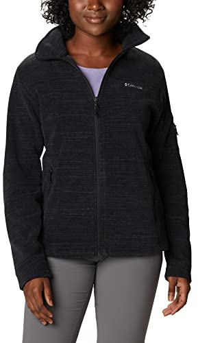 Columbia Damen, Fleecejacke Mit Durchgehendem Reißverschluss, Black Spacedye Print, XL