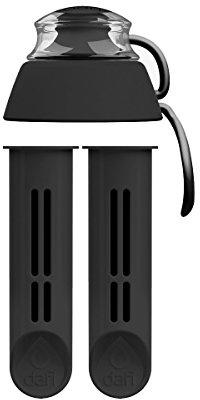 Dafi Bouteille filtres de Remplacement du Filtre - 2-Pack et de Nouvelles Bouteille Couvercle - Profitez de sains et Savoureux Eau Partout Où Vous Allez, Anthracite