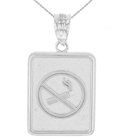 925 Sterling Silber Anti Raucher Zigarette Zeichen Damen Anhänger