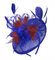 Caprilite Royal Blue and Burgundy Sinamay Disc Saucer Fascinator Hat for Women Weddings Headband