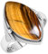 Jeweloporium 925 Silber Ringe für Damen Braun Echt Tigerauge Edelstein Handgefertigt Silber Ringe Größe 62(19.7) Halloween Geschenk Mode Schmuck