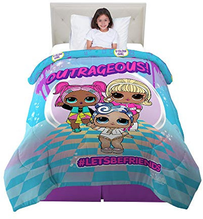 Franco LOL Surprise Kinder-Bettwäsche, superweiche Mikrofaser, wendbar, Doppelbettgröße, 182,9 x 218,4 cm