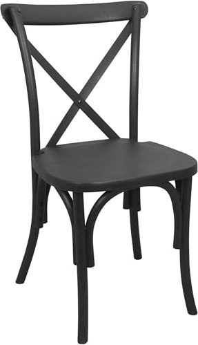 EMMA + OLIVER Black Resin X-Back Chair
